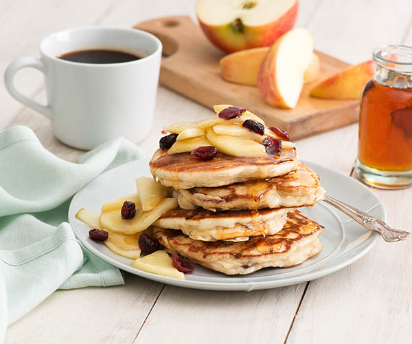 Photo of - Apple Cheddar Pancakes with Crispy Bacon