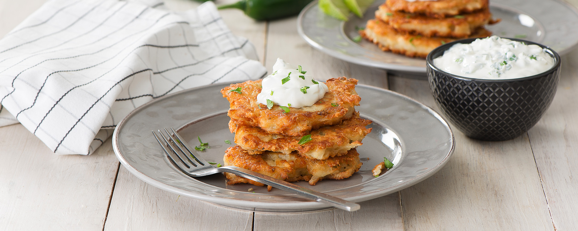 Photo of - Cheesy Jalapeño Latkes