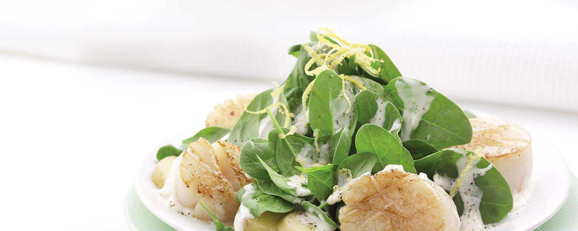 Photo of - Seared Scallops with Baby Spinach and Potatoes